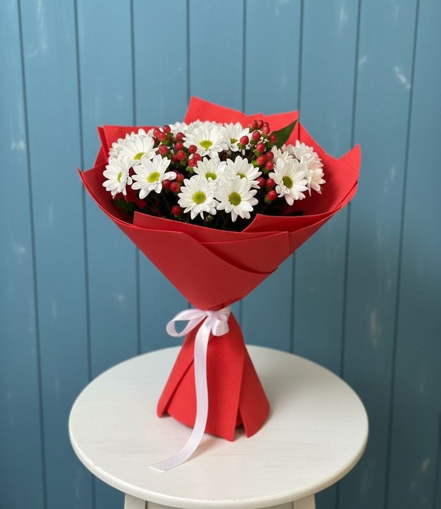 Букет цветов из: Хризантемы в Горняцком