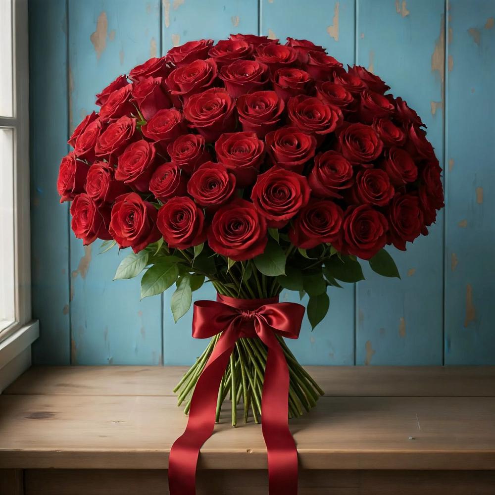 Букет Красные розы Блэк Меджик в Горняцком