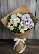 Букет цветов из:  Хризантемы и Розы #REPLACE_PRED# Горняцком