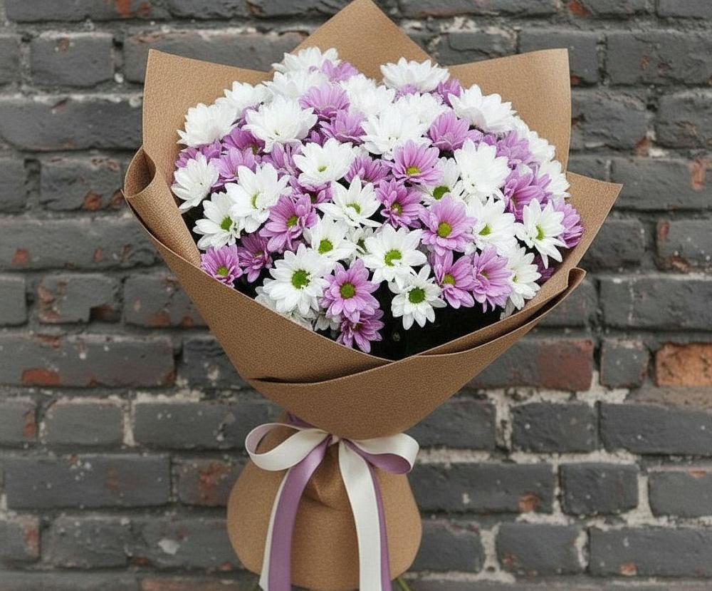 Букет цветов из: Хризантемы в Горняцком