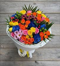 Букет цветов из:  Розы и Хризантемы в Горняцком