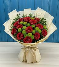 Букет цветов из:  Розы и Хризантемы #REPLACE_PRED# Горняцком