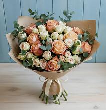 Букет цветов из:  Альстромерии и Розы #REPLACE_PRED# Горняцком